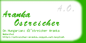 aranka ostreicher business card